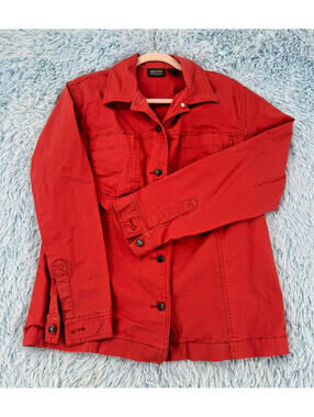 Additions by Chico’s Orange Button-Up Jacket Women’s Size Large Casual